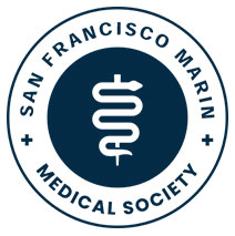 Shows the badge of the San Francisco Marin Medical Society