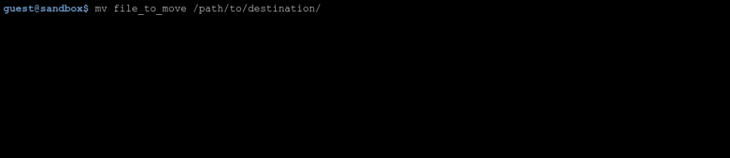 Screenshot from Linux showing command how to move file.