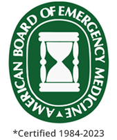 Shows Dr. Kornfeld's American Board of Emergency Medicine Certification